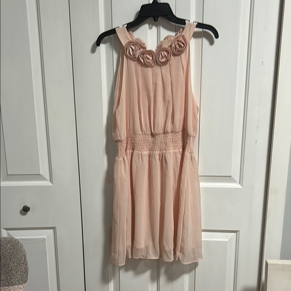 Forever 21 Pink Embellished rose cocktail dress EUC!